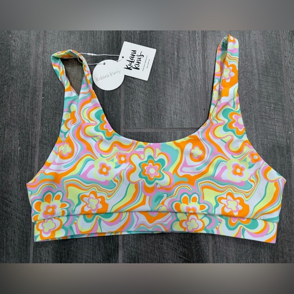 Kulani Kinis Other - Kulani Kinis Long Crop In Scuba Aruba Bikini‎ Top Size 3XL NWT